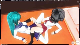 3D HENTAI Schoolgirls Lesbians Fuck with a Vibrator