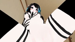 Sexy BDSM Black Blue Long Hair gives Sex Therapy POV Lap Dance and Ride
