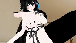 Sexy BDSM Black Blue Long Hair gives Sex Therapy POV Lap Dance and Ride