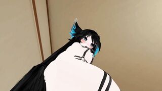 Sexy BDSM Black Blue Long Hair gives Sex Therapy POV Lap Dance and Ride