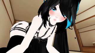 Sexy BDSM Black Blue Long Hair gives Sex Therapy POV Lap Dance and Ride