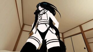 Sexy BDSM Black Blue Long Hair gives Sex Therapy POV Lap Dance and Ride