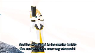MMD Giantess Vore - Miku at the Beach