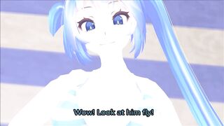 MMD Giantess Vore - Miku at the Beach
