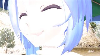 MMD Giantess Vore - Miku at the Beach