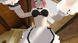 Hot Maid gives Virtual Lap Dance in Attic