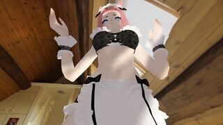 Hot Maid gives Virtual Lap Dance in Attic