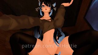 Glasses Slow Grinding on you Cat Girl Black Blue Eyes Hair Tattoo Bedroom Thick Thighs POV Lap Dance