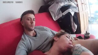My  stepmom decides to Suck my Cock