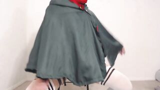 Mikasa Futa Cosplay - Femboy/Trap Twerking & Teasing - Attack on Titan