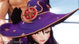 Genshin Impact - Mona's Xmas Gift [UNCENSORED HENTAI 4K R-18 MMD]