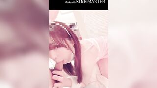 うさ耳着けて、つばごっくん。つるつるパイパンとフェラ she Wears a Rabbit Ear and Drinks Saliva. Smooth Hairless and Blowjob