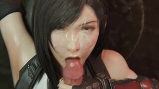 3D Compilation: Tifa Lockhart Deepthroad Hardcore Blowjob