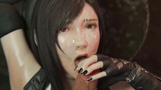 3D Compilation: Tifa Lockhart Deepthroad Hardcore Blowjob