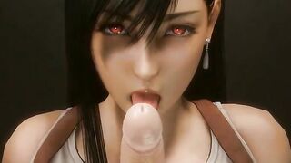 3D Compilation: Tifa Lockhart Deepthroad Hardcore Blowjob