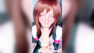 Innocent Blowjob from Ochako Uraraka that Mouth will Save the World