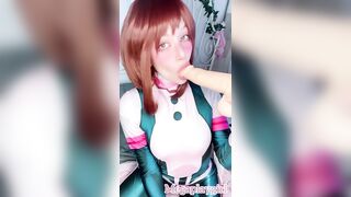 Innocent Blowjob from Ochako Uraraka that Mouth will Save the World