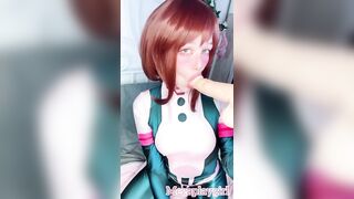 Innocent Blowjob from Ochako Uraraka that Mouth will Save the World