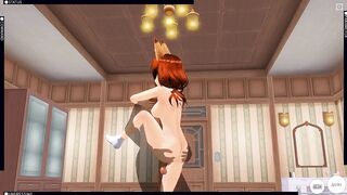 3D HENTAI Fucked Redhead Girlfriend after a Walk