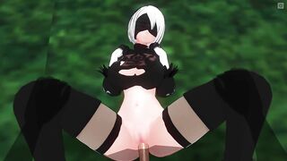 3D HENTAI POV 2B Squirts on your Cock