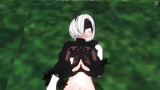 3D HENTAI POV 2B Squirts on your Cock
