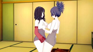 [Naruto]Kurenai x Anko(3d Hentai)