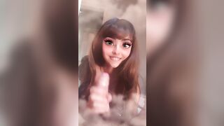 Pretty Girl with Big Green Eyes gives an Epic Blowjob - POV