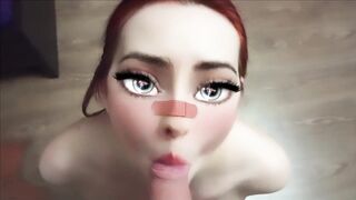 Anime Babe Sucks a Real Dick !!!