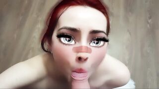 Anime Babe Sucks a Real Dick !!!