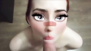 Anime Babe Sucks a Real Dick !!!