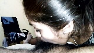 Quarantine - Tiny 18 Year old Latina Teen Sucks me off while we Watch Anime