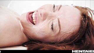 Real Life Hentai - Futanari - Petite Redhead Lottie Magne Grows Huge Dick and Cum on her Face