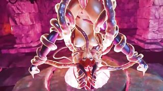 Demonic Lady Gets Railed By Tentacles