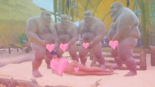 японская шоу-игра 精子の海 толстые мужики кончают на писающую девушку