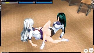 3D HENTAI Schoolgirls Lesbians Cum after School