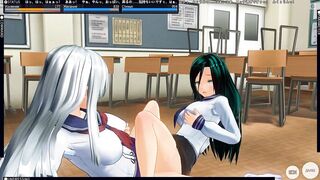 3D HENTAI Schoolgirls Lesbians Cum after School