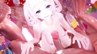【MMD R-18 SEX DANCE】 KASHIMA CHAN TASTY GANGBANG INTENSE SEX うめき声とハードセックス [MMD]