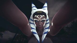 Star Wars: Futa Ahsoka Blowjob in the Rain Taker POV