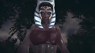 Star Wars: Futa Ahsoka Blowjob in the Rain Taker POV
