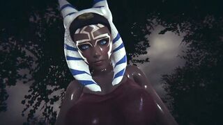 Star Wars: Futa Ahsoka Blowjob in the Rain Taker POV
