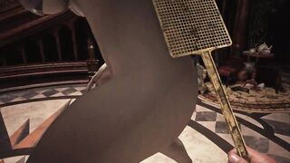Resident Evil Village Lady Dimitrescu see through Blue Bikini Bottomless - Bushy Pussy Spanking Art