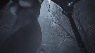 Resident Evil Village Lady Dimitrescu see through Blue Bikini Bottomless - Bushy Pussy Spanking Art