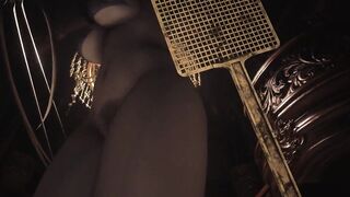 Resident Evil Village Lady Dimitrescu see through Blue Bikini Bottomless - Bushy Pussy Spanking Art
