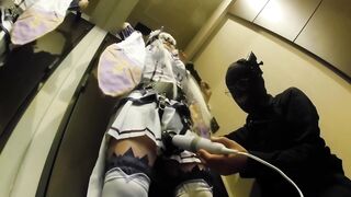 Re:zero Emilia is Restrained on the Door and Caressed with an Electric Massage Full HD