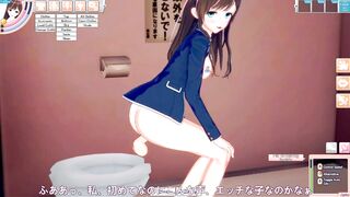 Koikatu - Kizuna AI Gets Fucked in a Bathroom Doggystyle 3D HENTAI