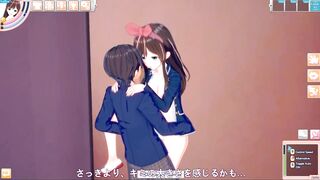 Koikatu - Kizuna AI Gets Fucked in a Bathroom Doggystyle 3D HENTAI