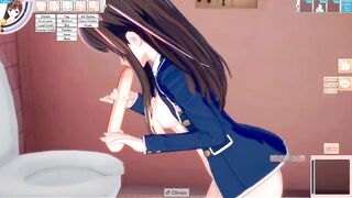 Koikatu - Kizuna AI Gets Fucked in a Bathroom Doggystyle 3D HENTAI