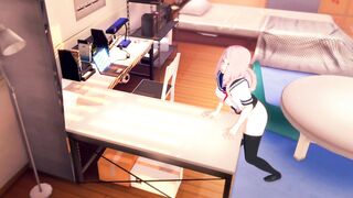 Gamer Girl Forgets to Turn off the Stream Masturbates on the Table [3d Hentai]