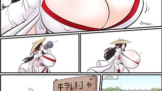Samoorai Lessiem - Giantess Boobs Growth Hentai Comic