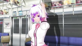 3D HENTAI Schoolgirl didn't Wear Panties on the Train (Part 1)